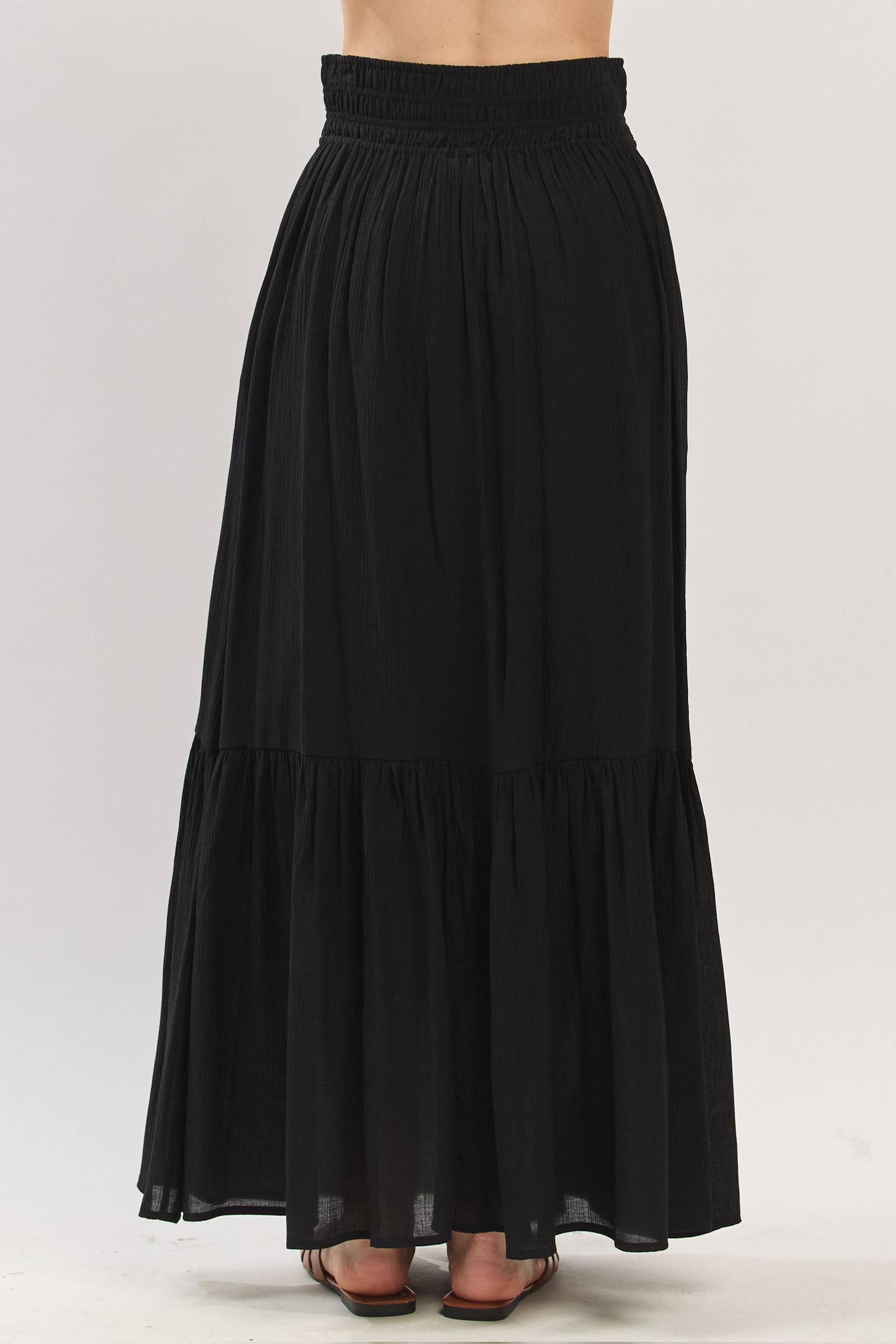 Final Touch - Wholesale Skirt - Women's - Tiered Center Slit Maxi Skirt - VS3399A13