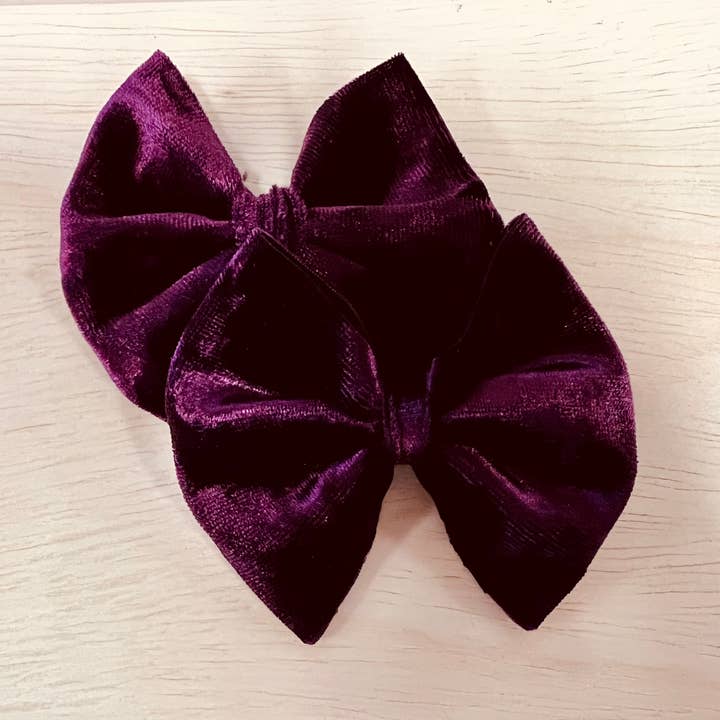 Purple velvet piggies for wholesale by Hey Little Little