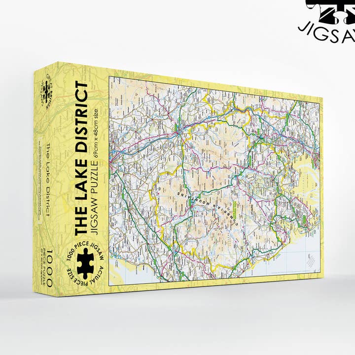 LA CARTE DE LA RÉGION DES LACS - Puzzle de cartes à pièces pour la vente par Great British Jigsaws