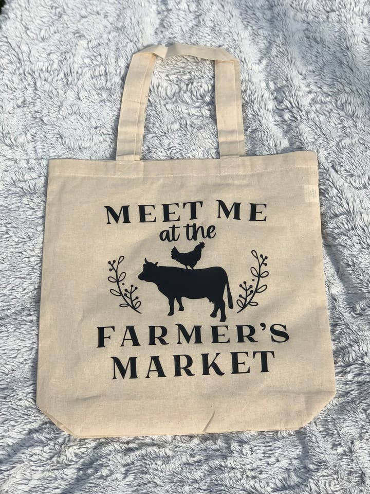 Borsa tote «Meet me at the Farmers Market» per la vendita all'ingrosso da parte di TheRusticHenhouse
