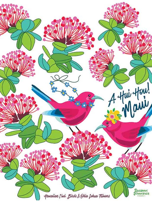 BIRDS MAUI kitchen towel for wholesale by Suzanne Jennerich