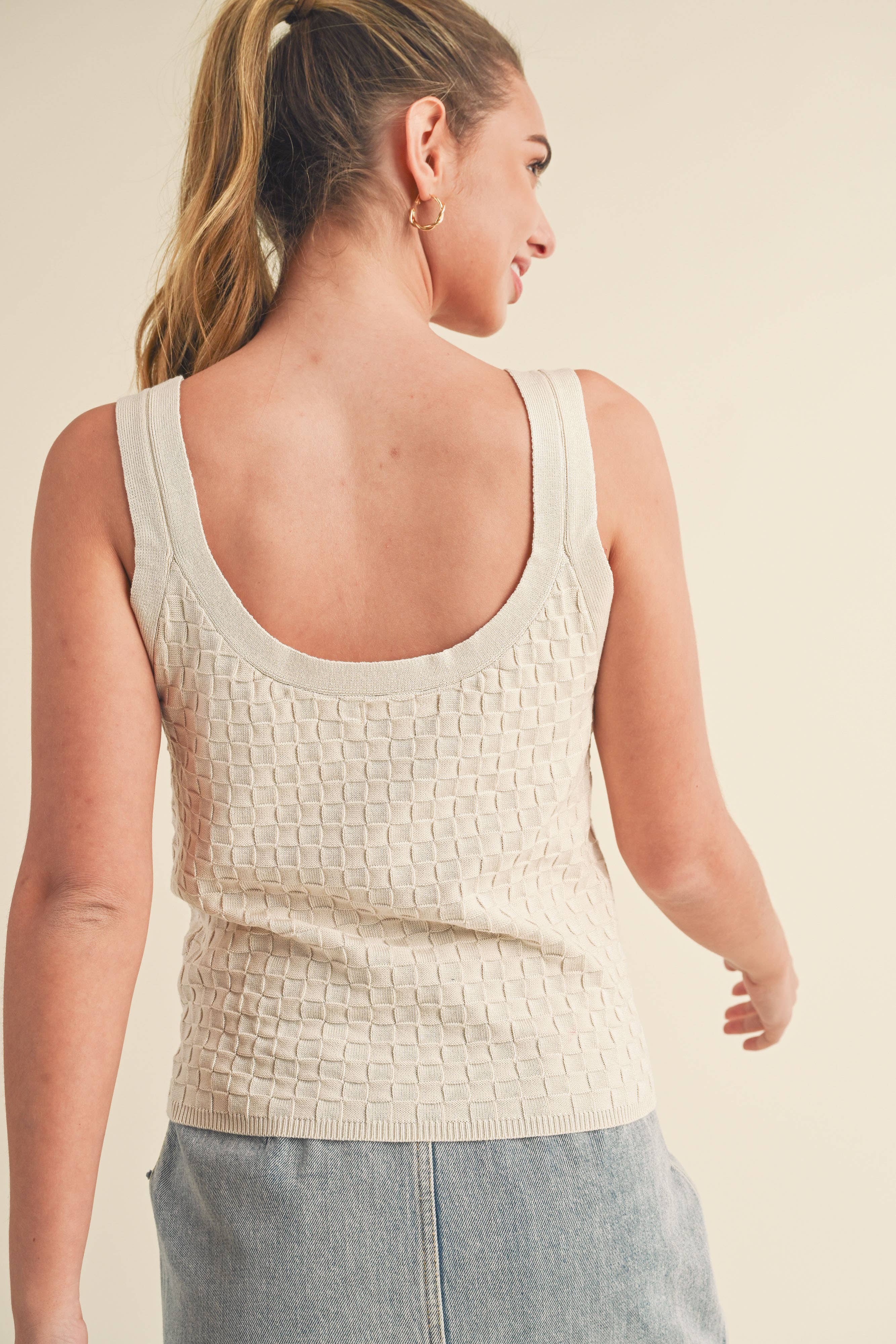 AEMI + CO – wholesale Linne (Tryckt) - Dam – 360BN Gull Knit Tank 111