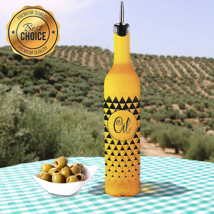 Hakan - Wholesale Oil/vinegar dispenser - Renga Hena Corked Drip-Free Glass Bottle, 17 oz4