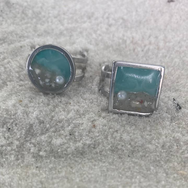 Beach Sand Adjustable Circle Ring (choose your beach) for wholesale by Cabana Cay