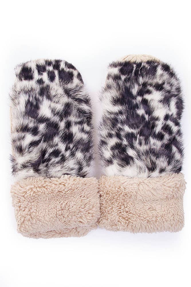Hana - Wholesale Mittens - Women's - Leopard Pattern Fur Mitten0