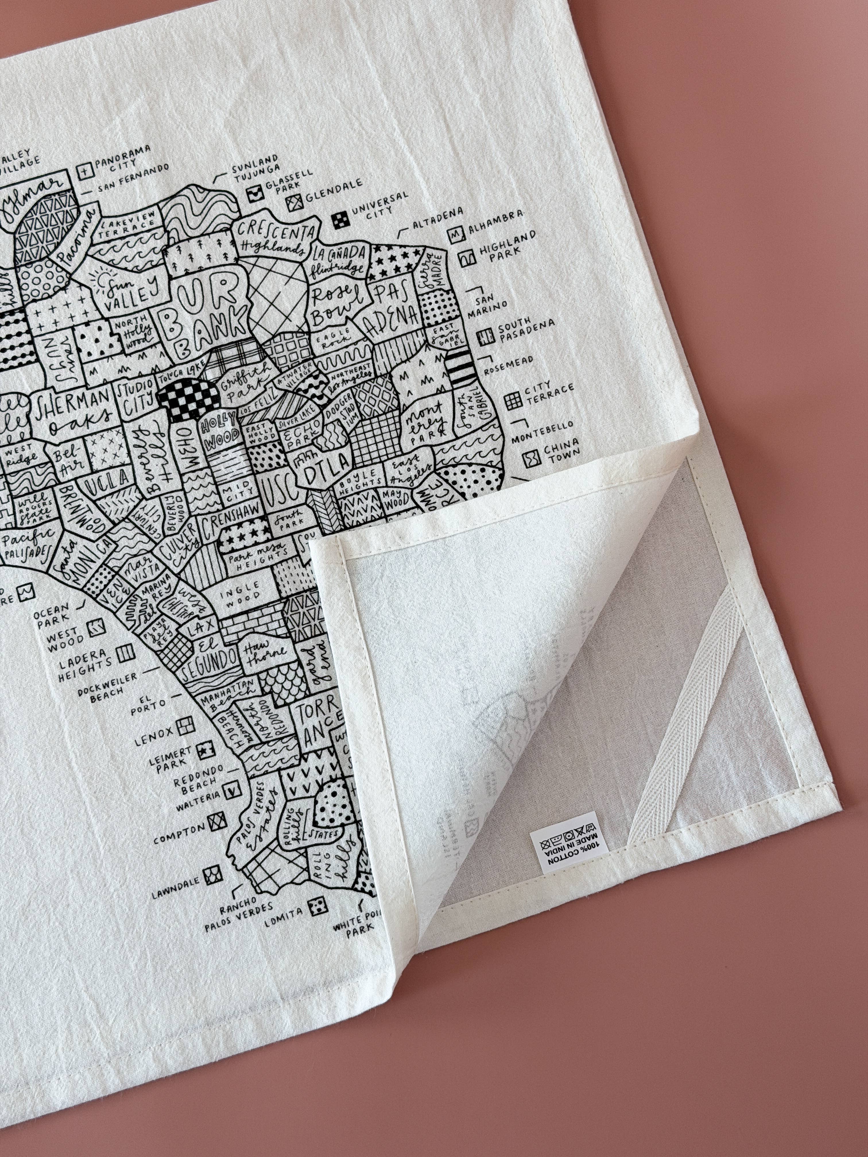 By Aleisha - Wholesale Tea Towel - Los Angeles Map Tea Towel6