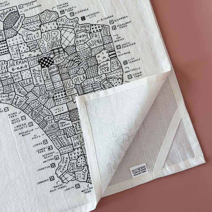 By Aleisha - Wholesale Tea Towel - Los Angeles Map Tea Towel6