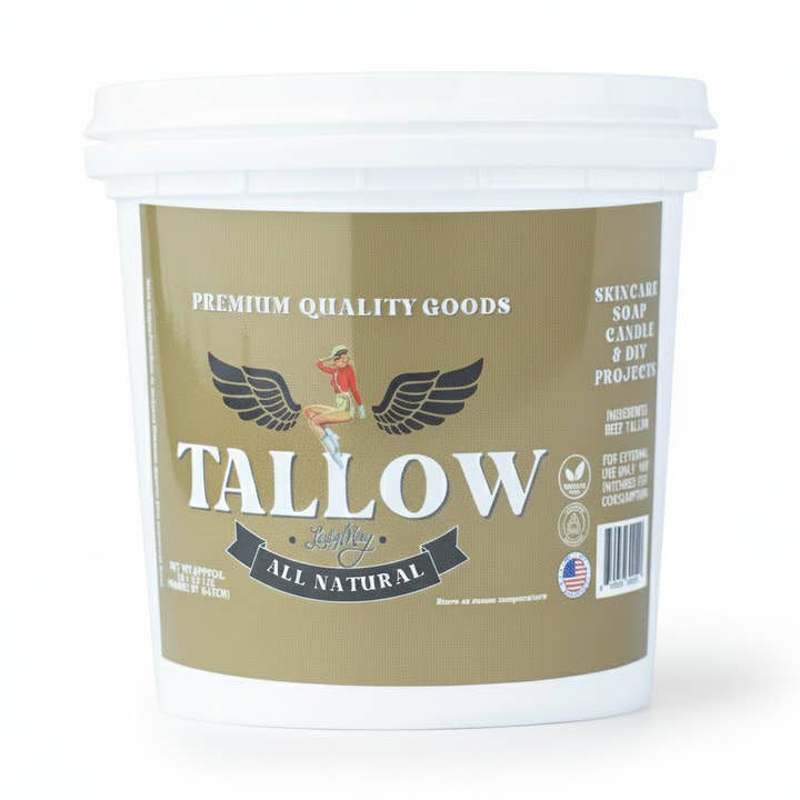 Bulk Grass-Fed Beef Tallow for Soap, Skincare, Candles 2,8lb for wholesale by Lady May Tallow