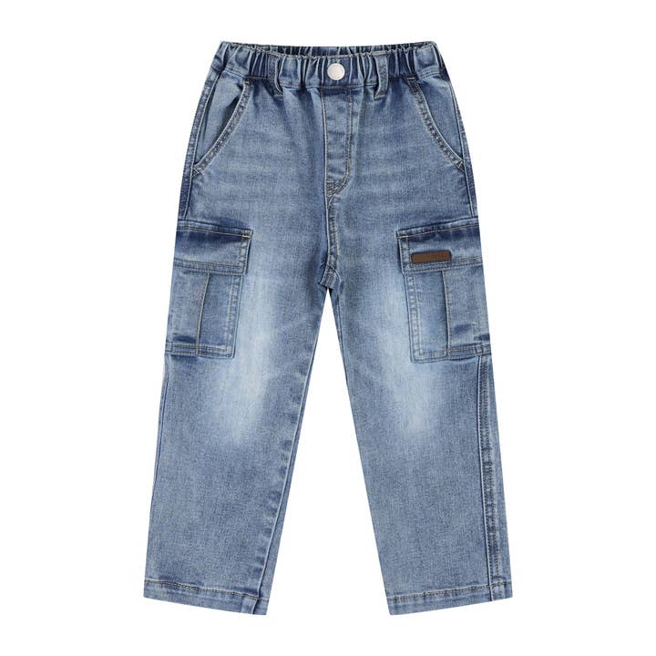 Pantaloni Cargo in Denim Lavato a Vestibilità Ampia Reed per la vendita all'ingrosso da parte di ToTo Heros