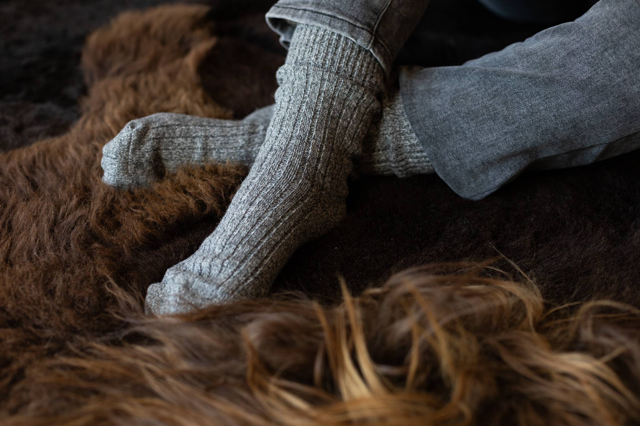 Van Buren – wholesale Socks – Unisex – Woolen socks Anthracite0