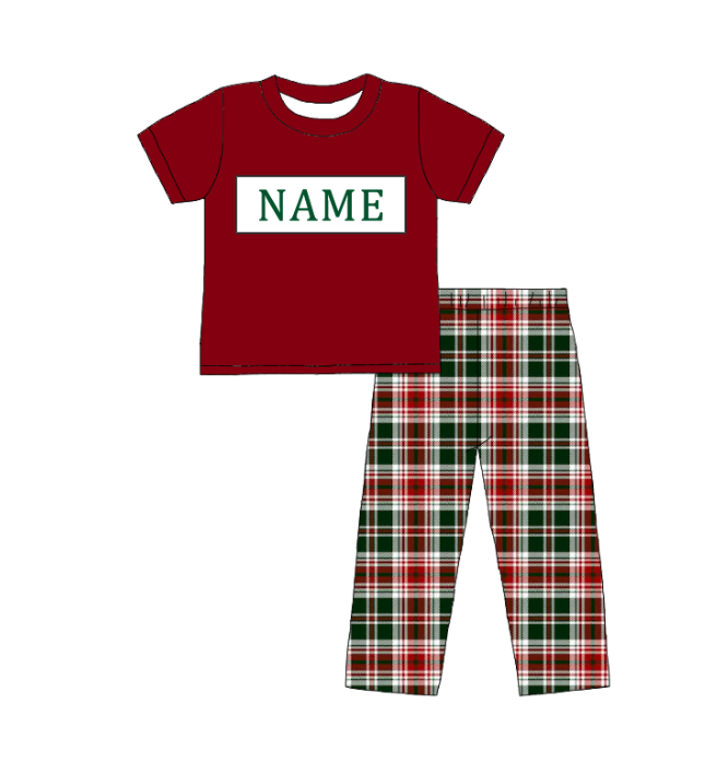 Auraquise - Wholesale Clothing Set - Baby - Kids Christmas Plaid Smocked Collection Custom Name Holiday Outfits2