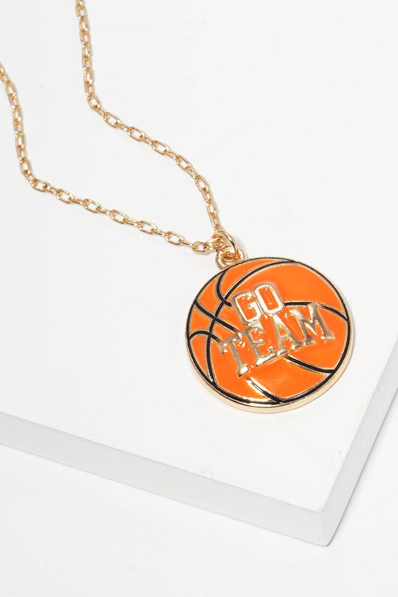 GD Game Day Basketball Enamel Short Necklace for wholesale on Faire0