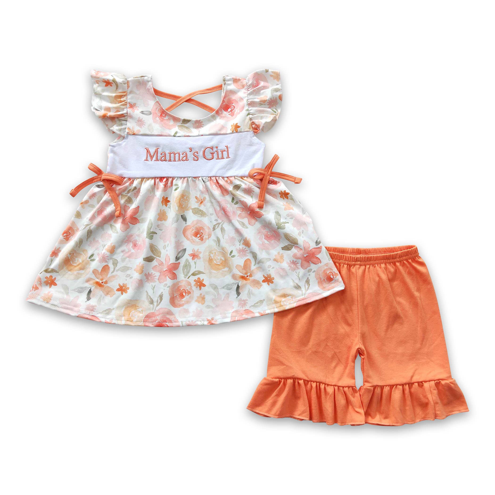 Yawoo Garments - Vente Ensemble de vêtements – bébé - Vêtements pour enfants brodés couleur pêche pour la fête des mères1