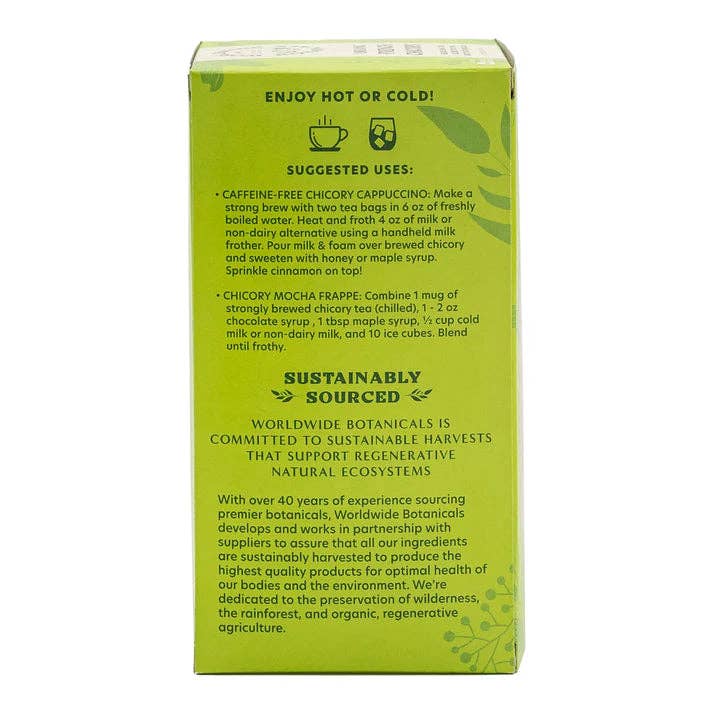 Worldwide Botanicals - Wholesale Tea bags - Organic French Chicory Tea- 25 count Tea Bags1