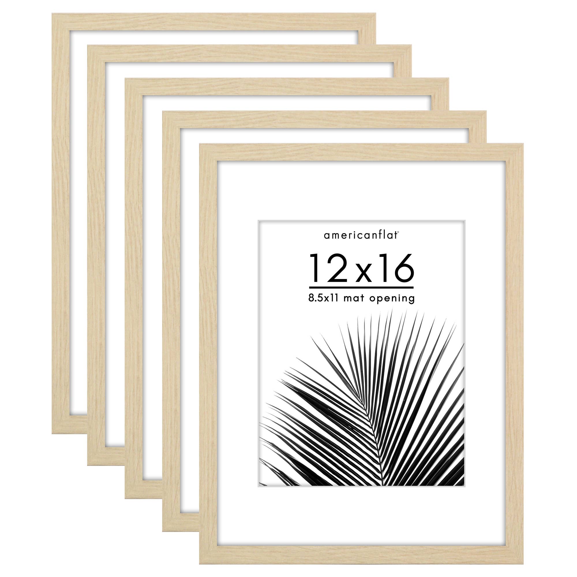 Americanflat - Wholesale Picture Frame - Americanflat 5 Pack Picture Frames With Mat Plexiglass Cover36