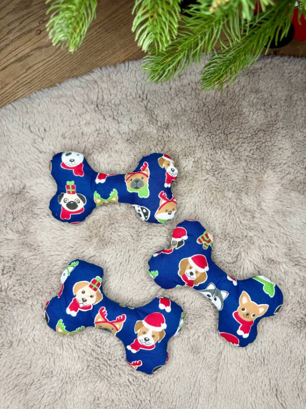 Christmas dog toy bone shape squeaker for wholesale by L'atelier du Coon
