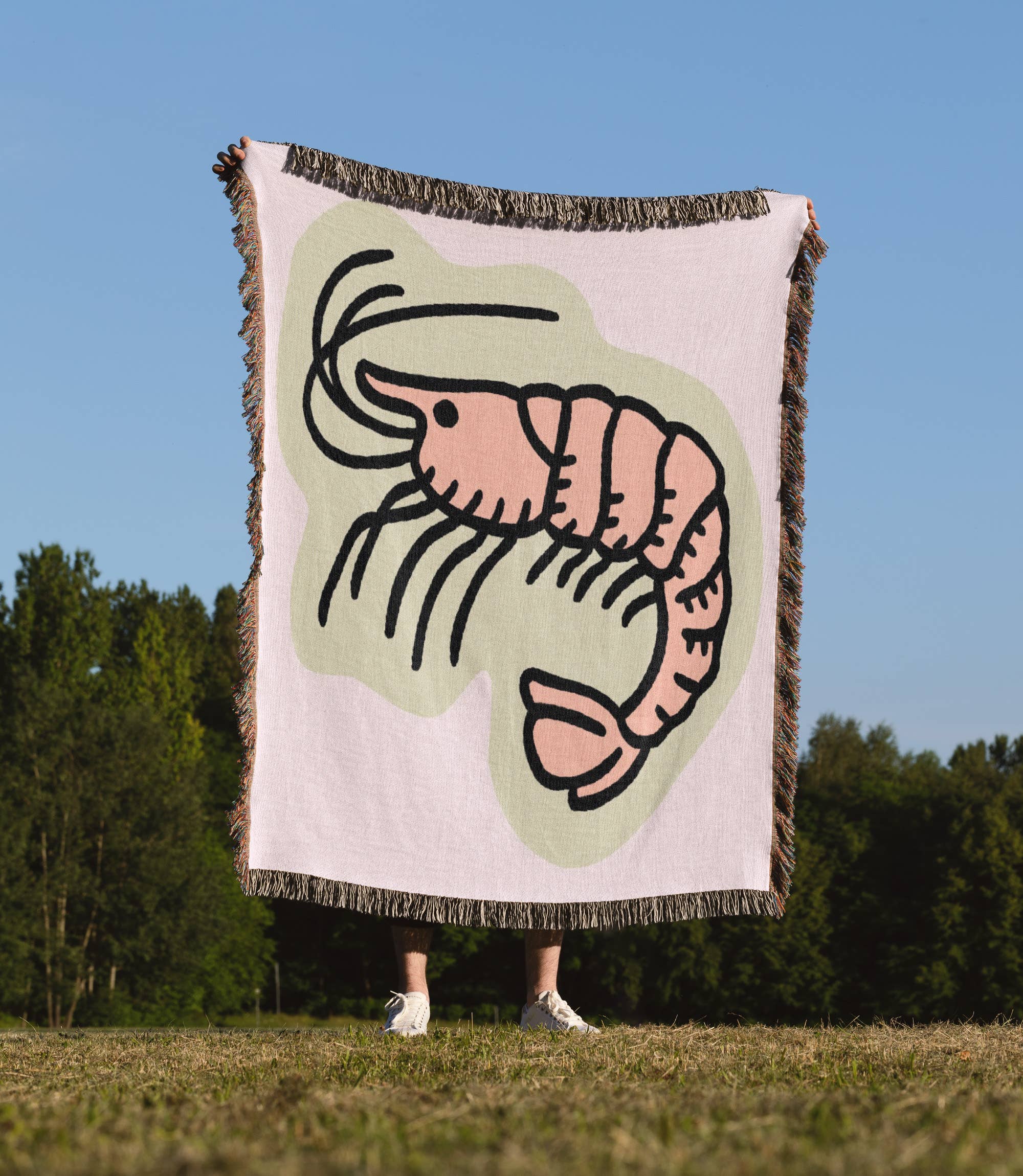 3dRose - Wholesale Throw Blanket - 3dRose, Baby Pink Shrimp, Blanket1