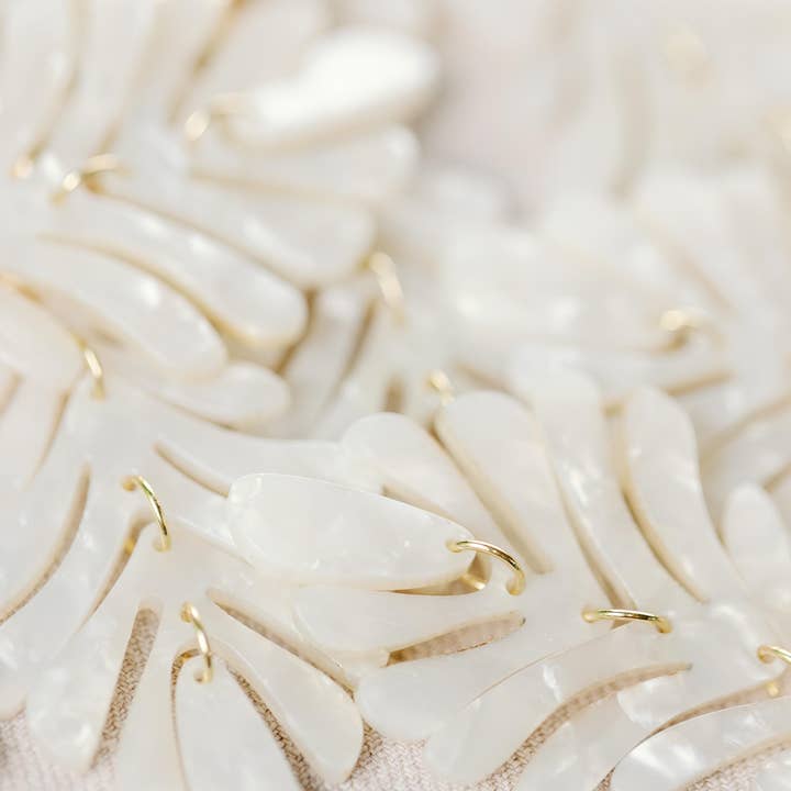 St Armands Designs of Sarasota - Wholesale Dangle Earrings - White Petite Palm Drops
