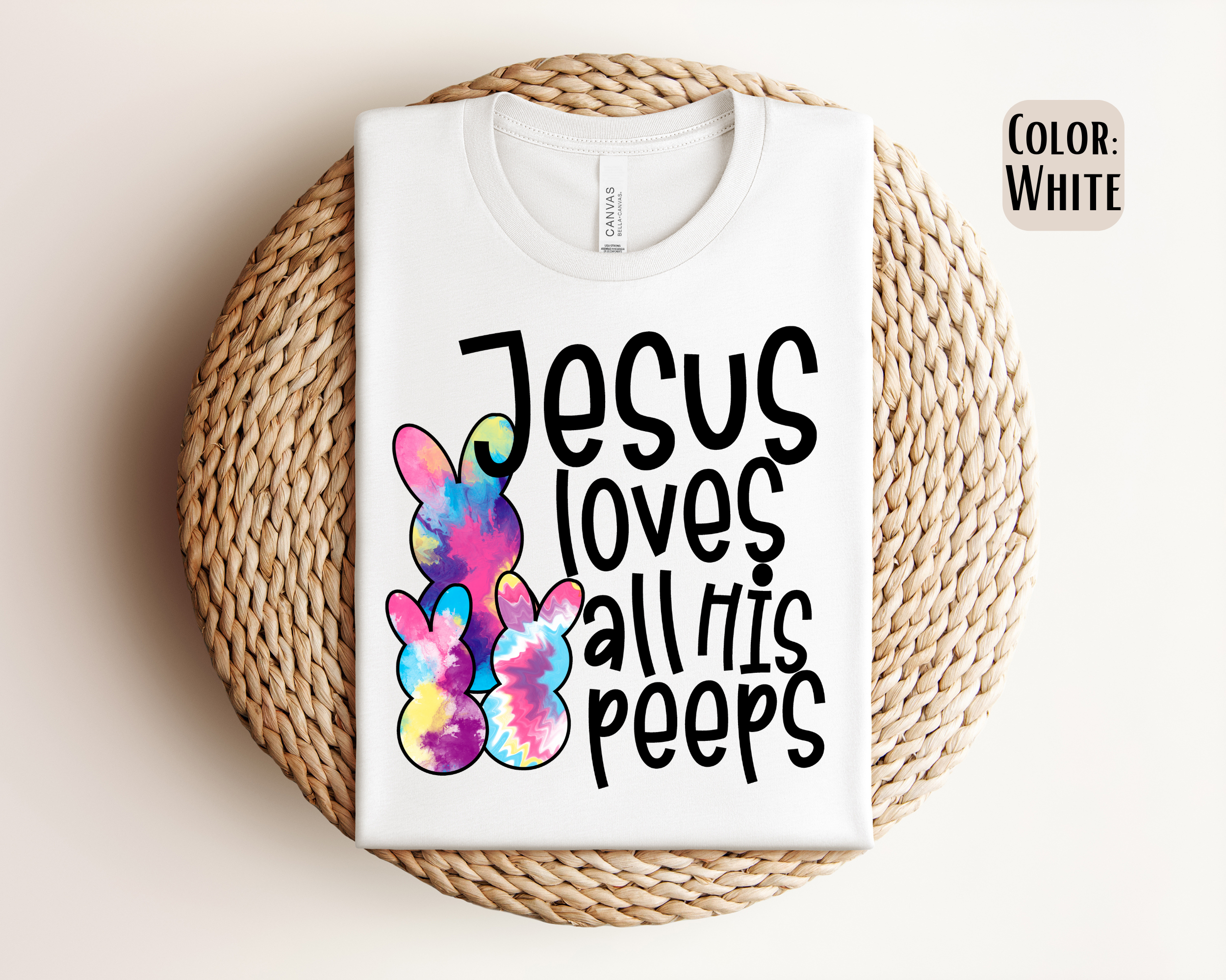 The Shirt Company – Großhandel T-Shirt (Grafikdruck) – Damen – Jesus Loves All His Peeps Shirt - Osterhemd1