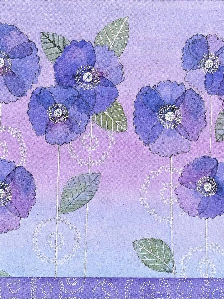 Watercolor Violets Note Cards for wholesale by Peter Pauper Press