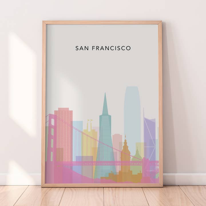 Minimalist San Francisco Skyline Print for wholesale by Alaina Creates