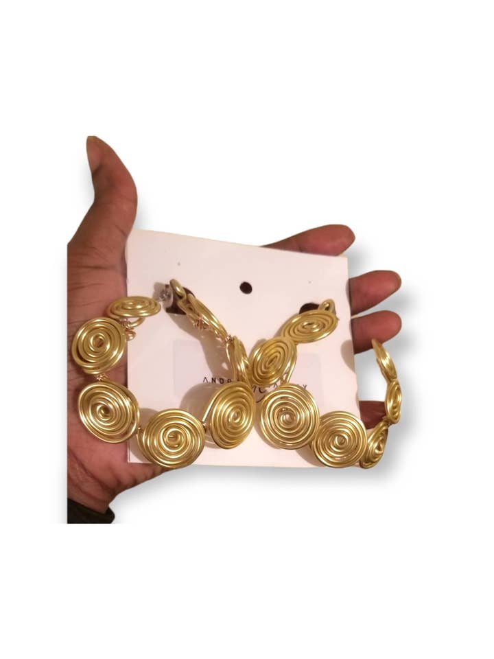 Big Disc Hoop Earrings (Yellow Gold) for wholesale by Andrea Lashay Collection