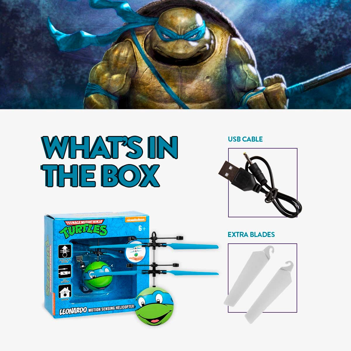 World Tech Toys - Wholesale Toy Plane - Kids - Nickelodeon TMNT Leonardo UFO Ball  Helicopter3