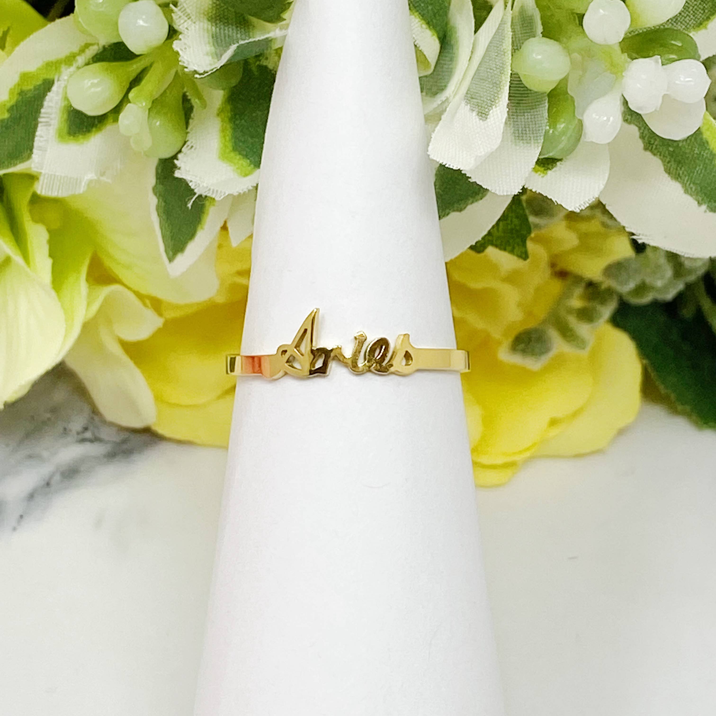 Ellison+Young - Wholesale Band/Stacked Ring - Scripted Zodiac Ring0