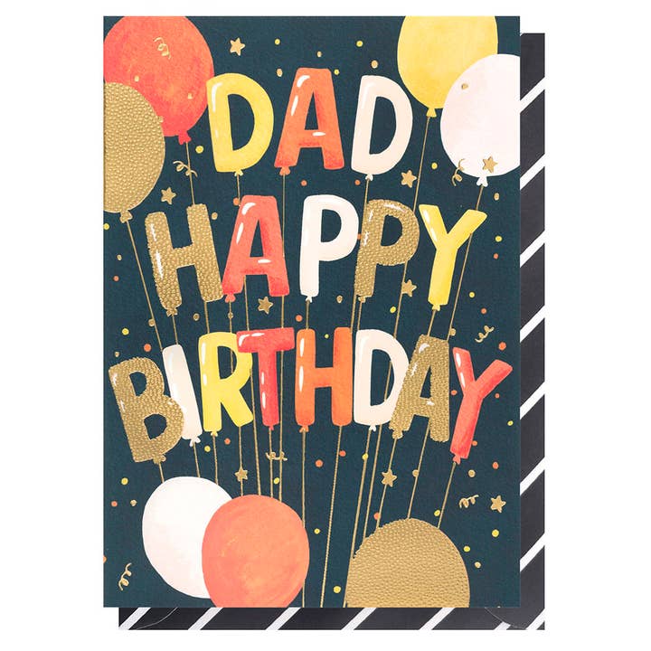 Dad Birthday Balloons | Male Relations Card | For Him for wholesale by Louise Tiler