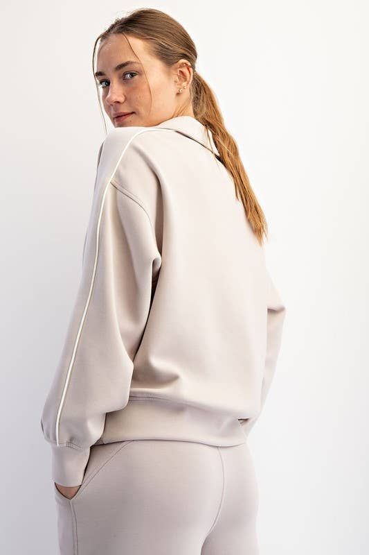 Sunday Morning - Vente Polo – femme - T580037-Polo à manches longues en modal scuba avec double passepoil10