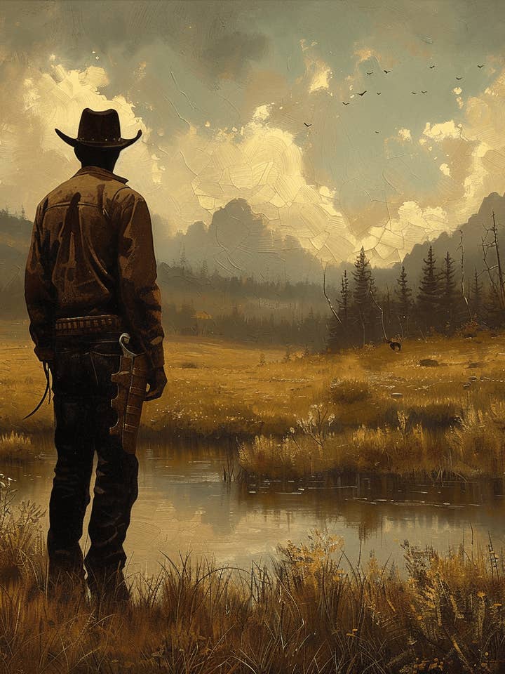 The Lone Cowboy 8"x8" Art Print for wholesale by Mowbi