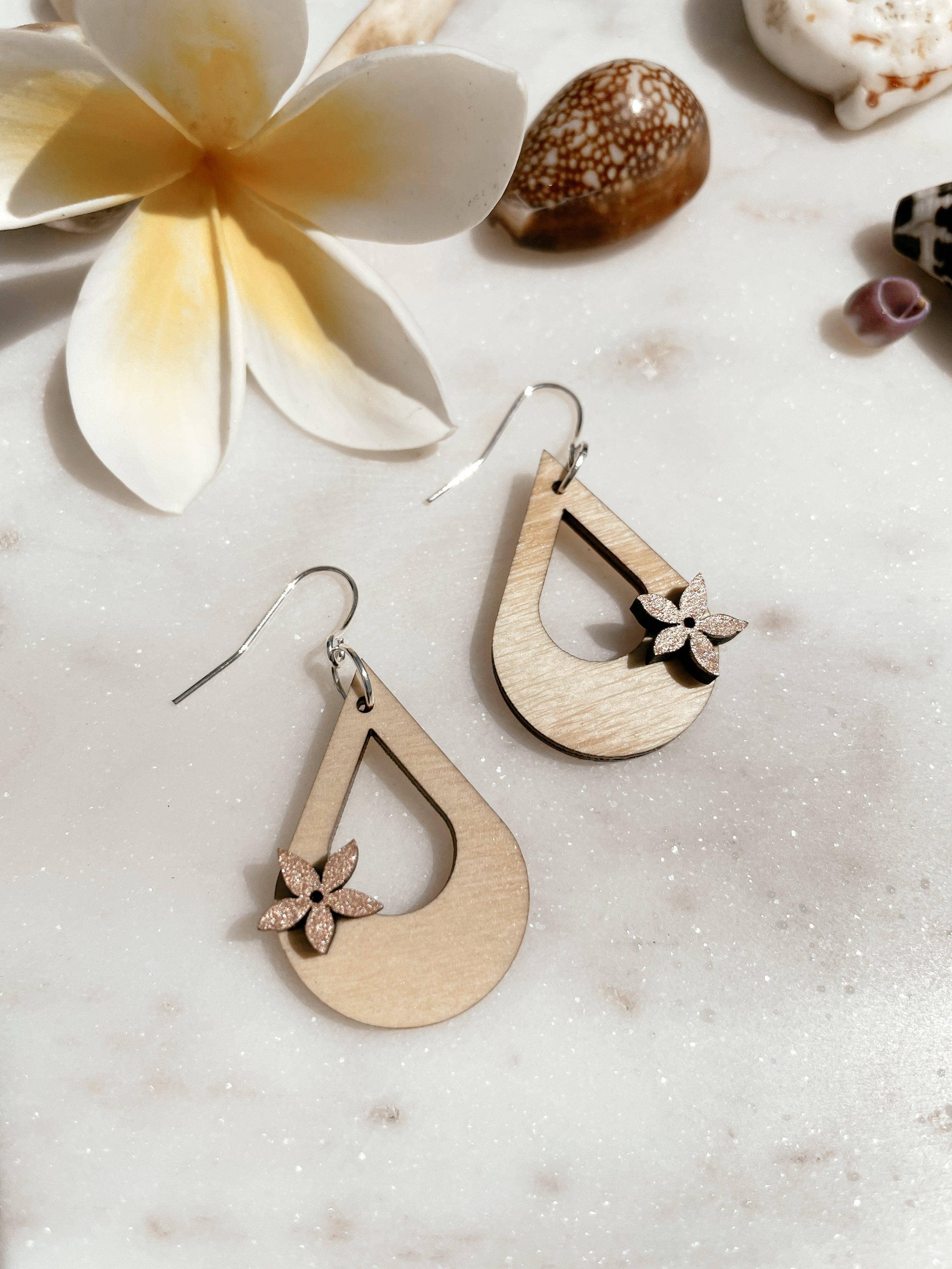 Solshine and Co - Wholesale Dangle Earrings - Small Drops With Hand Painted Pua5