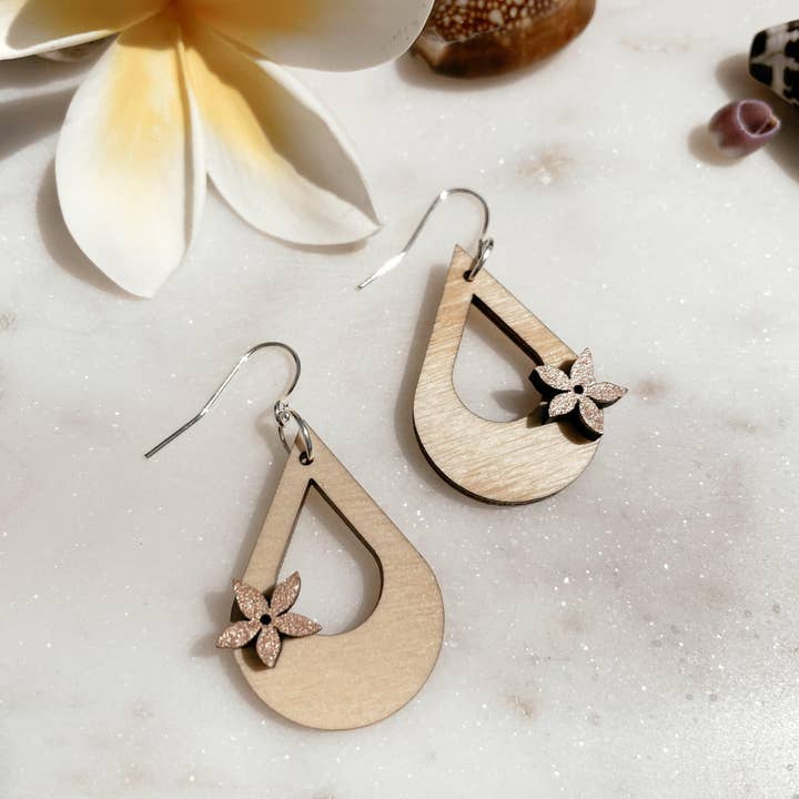 Solshine and Co - Wholesale Dangle Earrings - Small Drops With Hand Painted Pua5