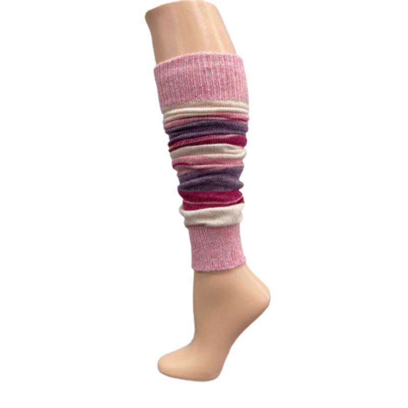 Sierra Socks - Wholesale Legwarmers - Women's - Girl's Stripe Lambswool Knee Hi Leg Warmers W42415