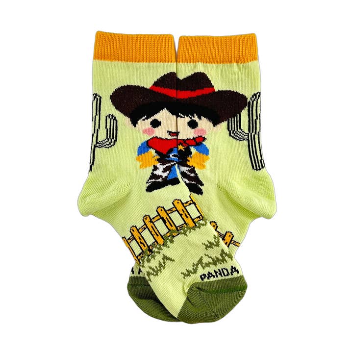 Meias Cowboy/Cowgirl da Meia Panda (3-7 anos) por atacado de Sock Panda