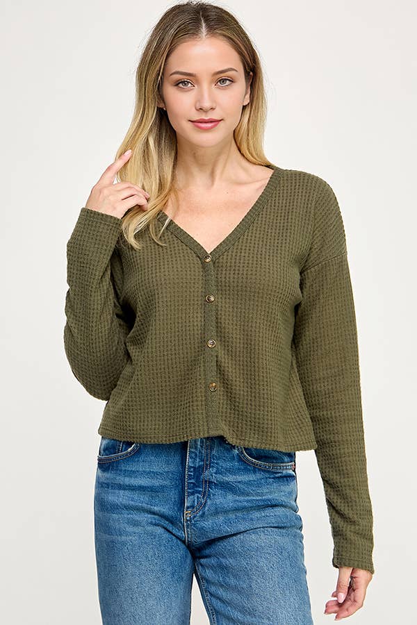 Cerule – wholesale Stickad topp - Dam – J5284 Långärmad topp i våffelstickning13