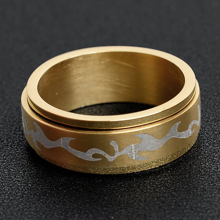 Smoke Gold Stainless Steel Spinner Ring for wholesale by WJW