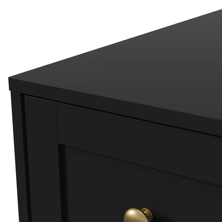 Heynemo - Vente Armoire - Table de chevet à 3 tiroirs, grande table de chevet avec rond doré12