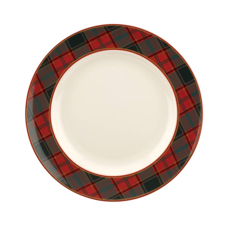 Portmeirion, Spode, Pimpernel, Nacthmann, Wrendale Designs - Wholesale Dinner Plate - Christmas Tree Tartan Dinner Plate 10.5"
