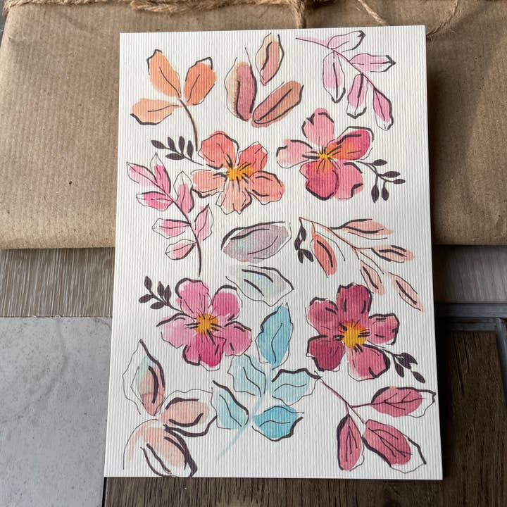 Botanical Flowers Postcard for wholesale by Myayart