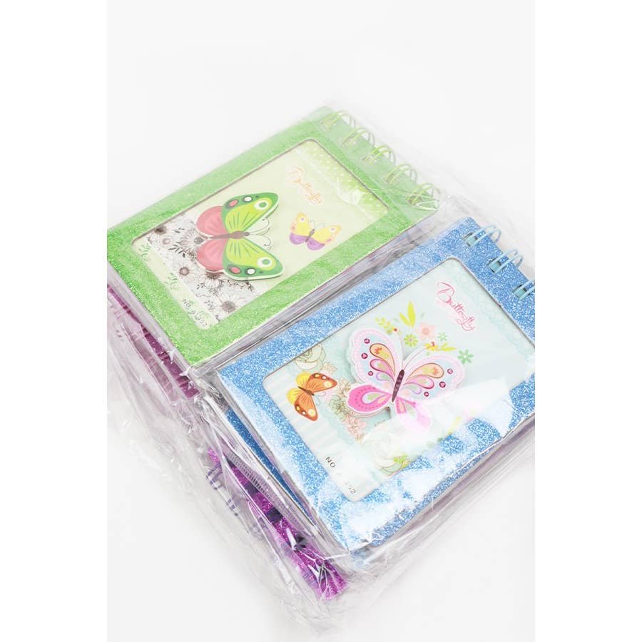 MIX COLOR Glitter Butterfly Notebook for wholesale on Faire7