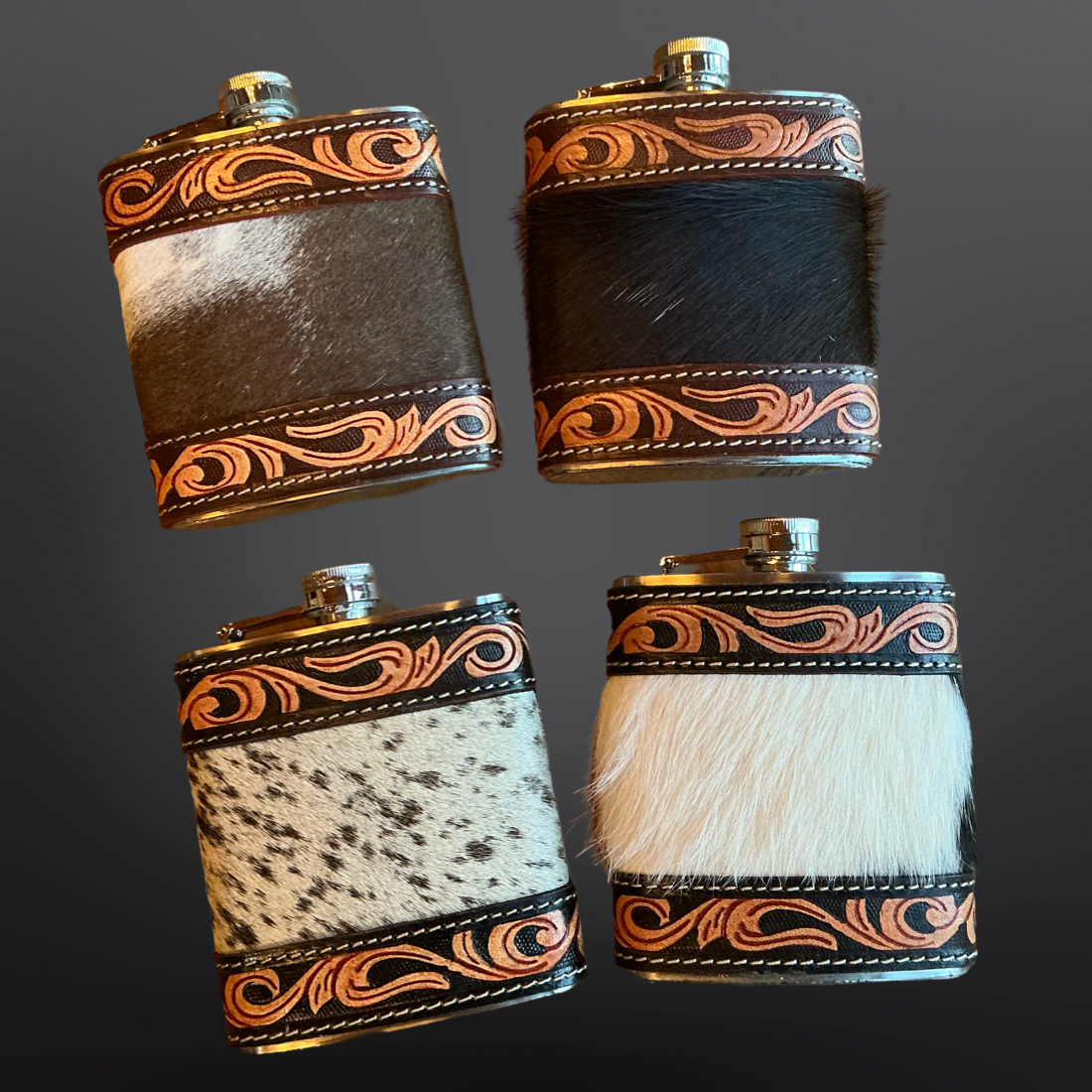 Westrian International - Wholesale Flask - Cowhide Tooled Leather Western Flask3
