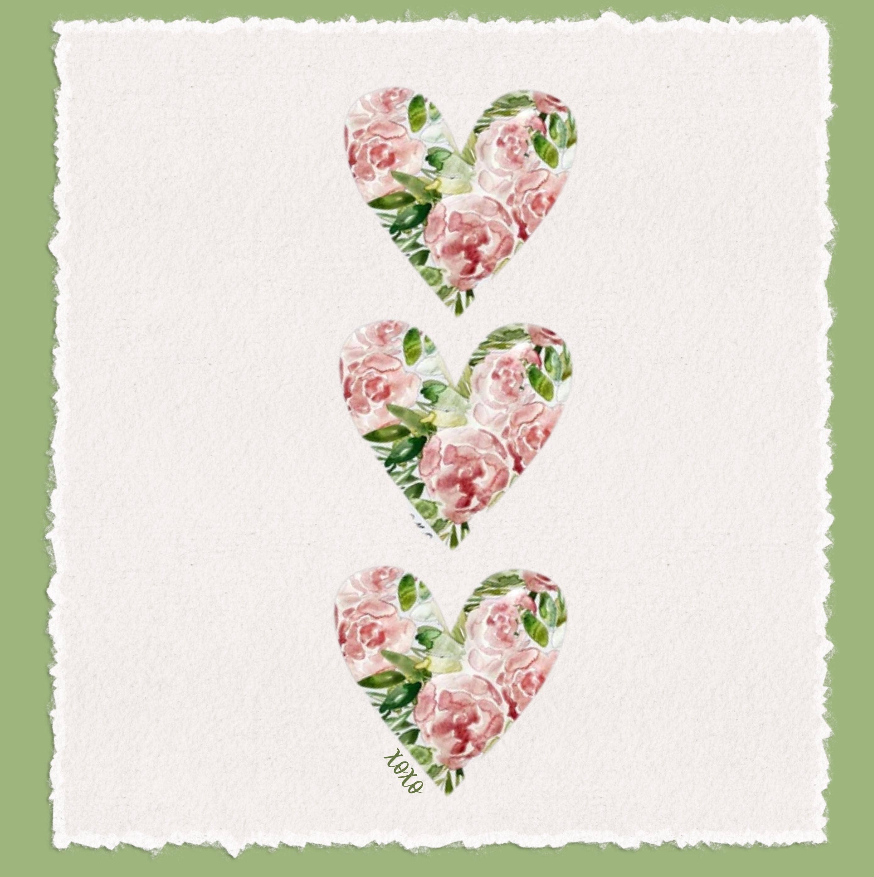 Cottage & Club - Wholesale Tea Towel - Shabby Cottage Rose Heart Tea Towel | Valentine's Tea Towel | Hearts | Valentine's Kitchen Decor | Farmhouse Kitchen | Shabby Chic | Country1