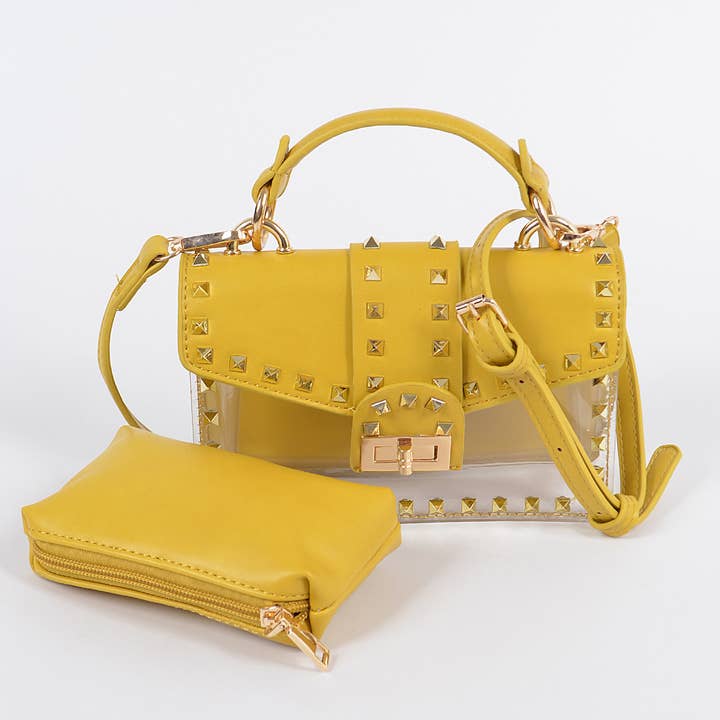 3AM BY H&D ACCESSORIES - Wholesale Clutch bag – women's - Studded See Through Clutch1