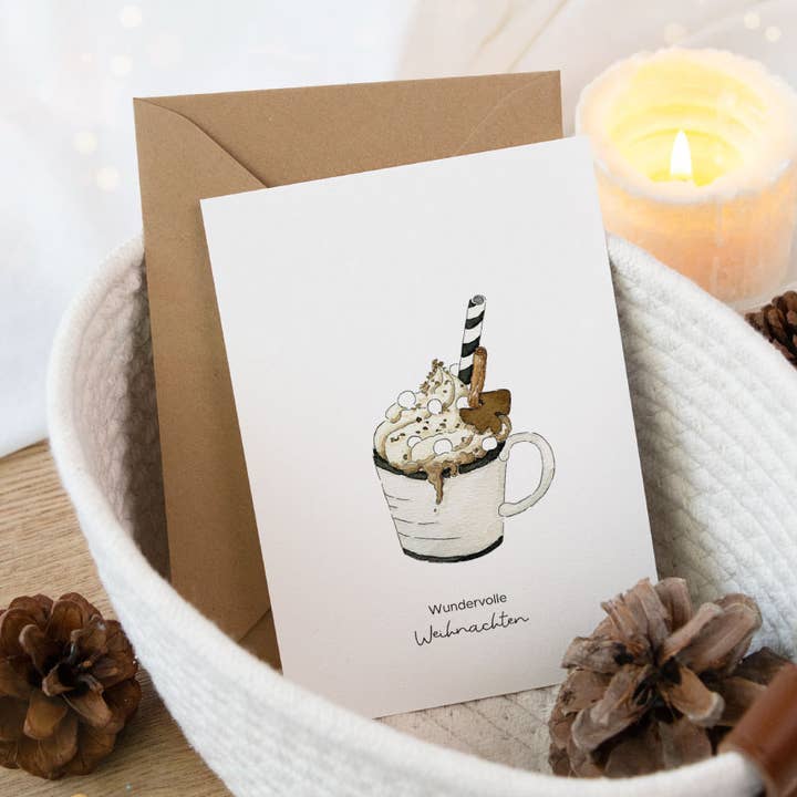 Cartolina di Natale - Wonderful Christmas | biglietto di auguri ad acquerello per la vendita all'ingrosso da parte di Funkenbunt