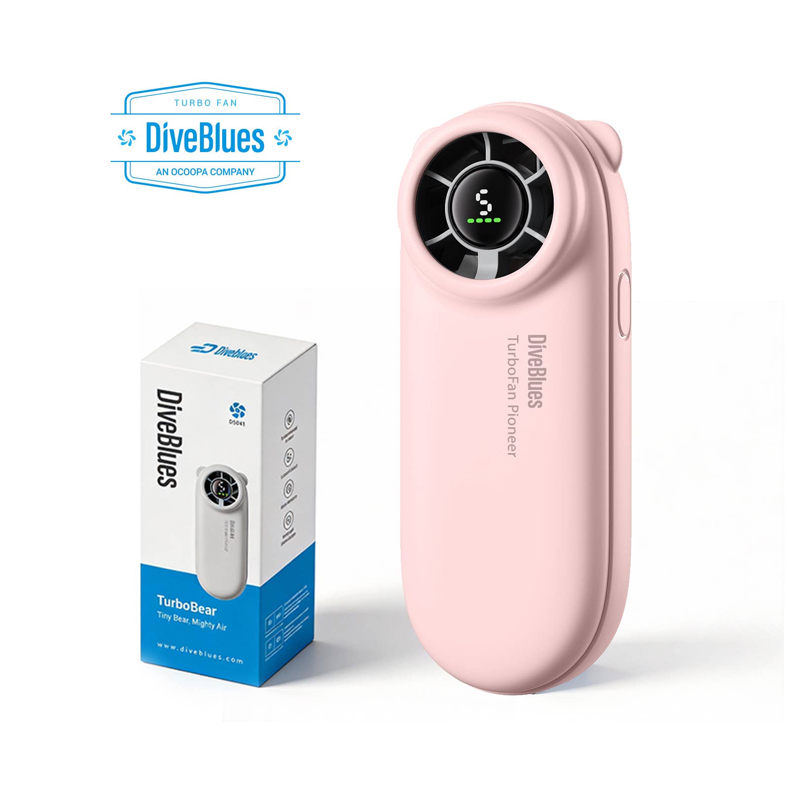 Ocoopa Hand Warmer – wholesale Handheld electric fan – Diveblues Turbo High Speed Fan Mini Cooling Pink Beach0
