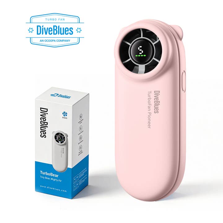 Diveblues Turbo Højhastighedsventilator Mini Køling Pink Strand for engroshandel hos Ocoopa Hand Warmer