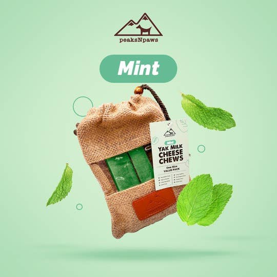 peaksNpaws - Vente Friandises – chien - Lait à mâcher à la menthe et au yak, grand format5