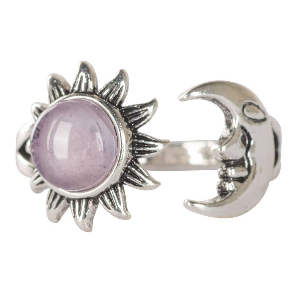 Benjamin International - Wholesale Cocktail/Statement Ring - Amethyst Sun & Moon Adjustable Ring2