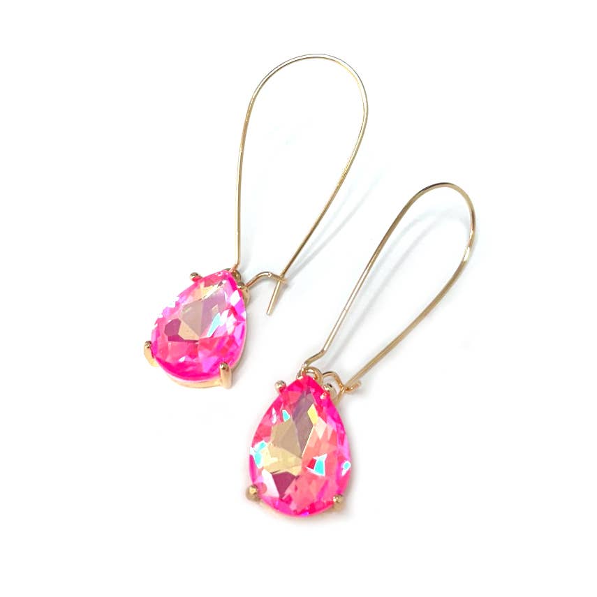 StarryNYC - Wholesale Dangle Earrings - Teardrop Glass Bead 14mm x 18mm w/ Kidney Wire Earrings4